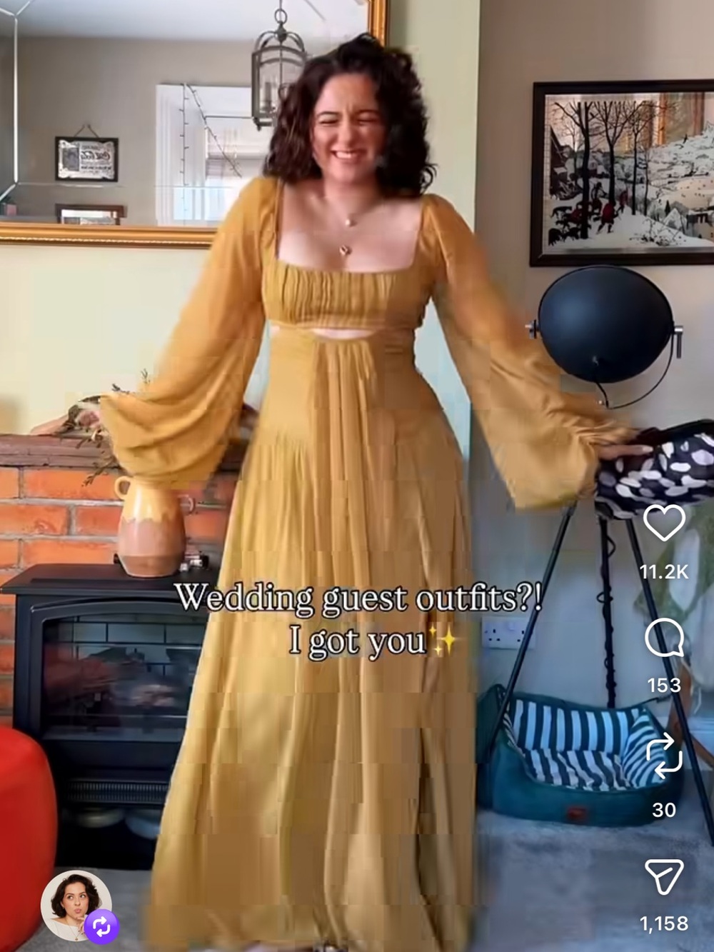 ASOS Curve Mustard Long-Sleeve Empire Waist Back-less Maxi Dress - Picture 7 of 7